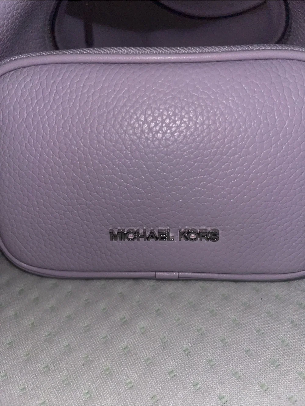 Michael Kors Lilac Pebbled Crossbody Bag with Silver Hardware - Picture 3 of 11